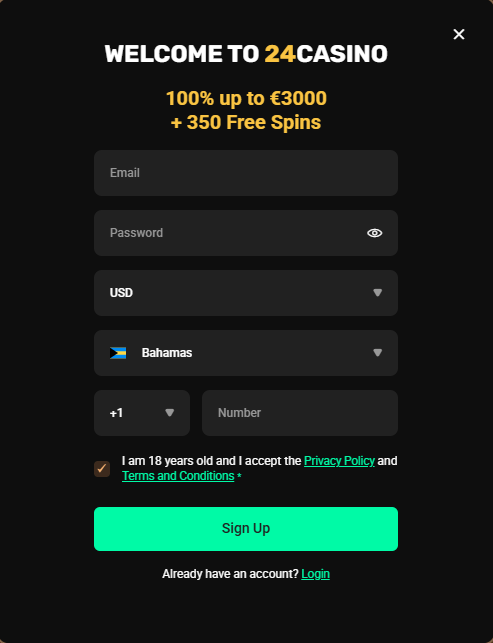 24casino registration