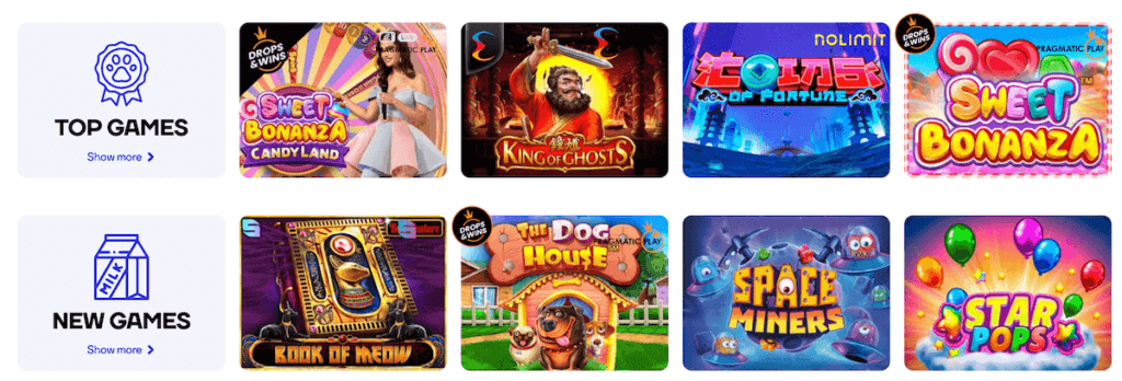 Available Range Of games At CatCasino 