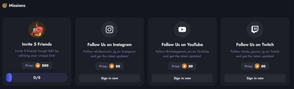 Whale.io no deposit bonus