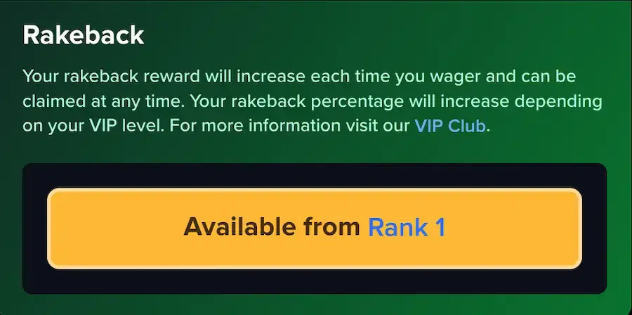 Cashback bonuses available at Jacks Club.