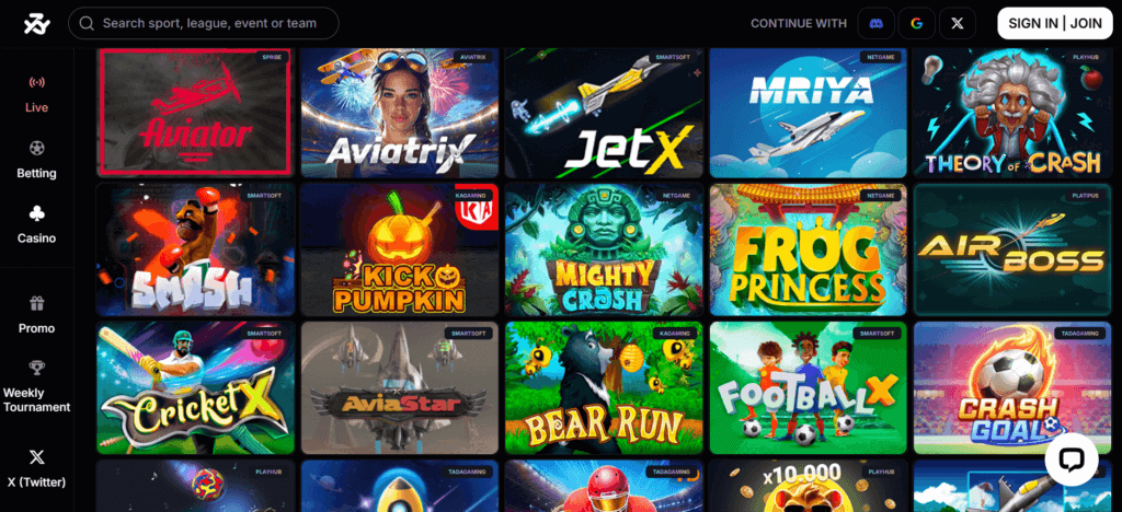 Bookmaker.xyz Crash Games