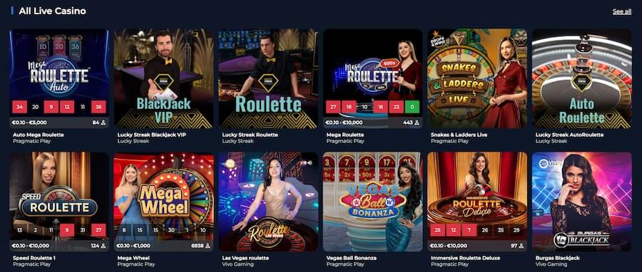 live game selection