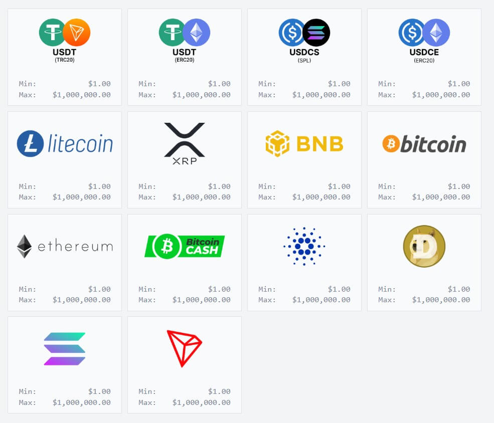 Max Casino cryptocurrencies