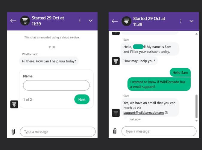 WildTornado customer support
