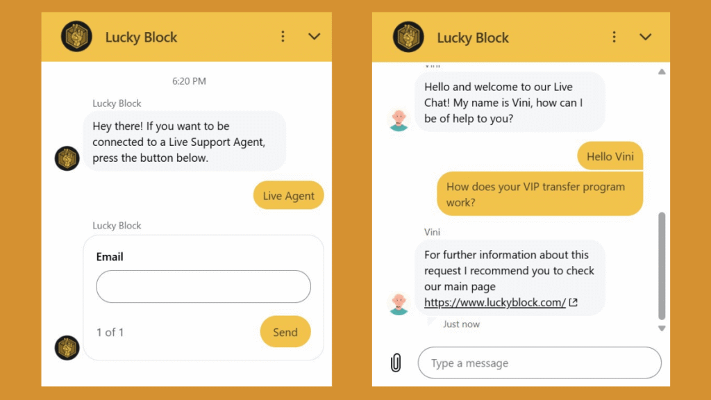 Lucky Block customer support