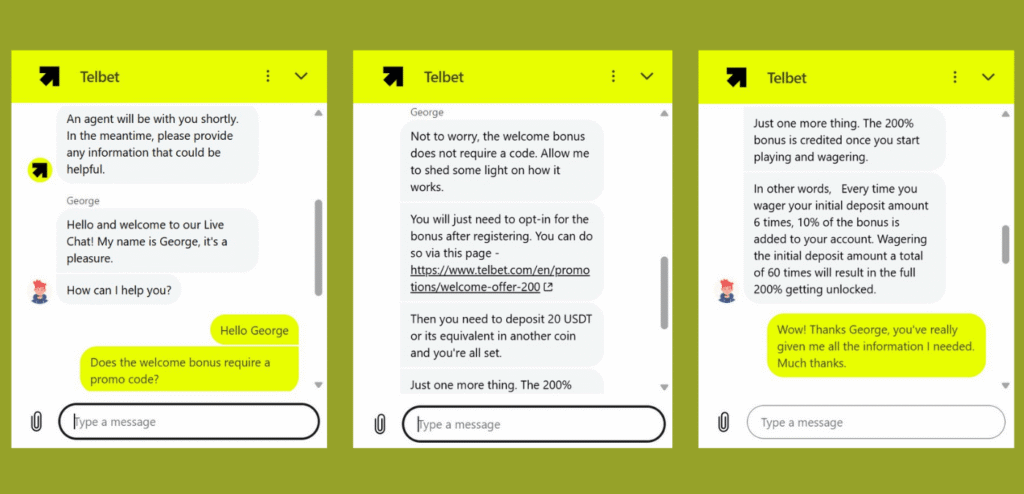 Telbet customer support