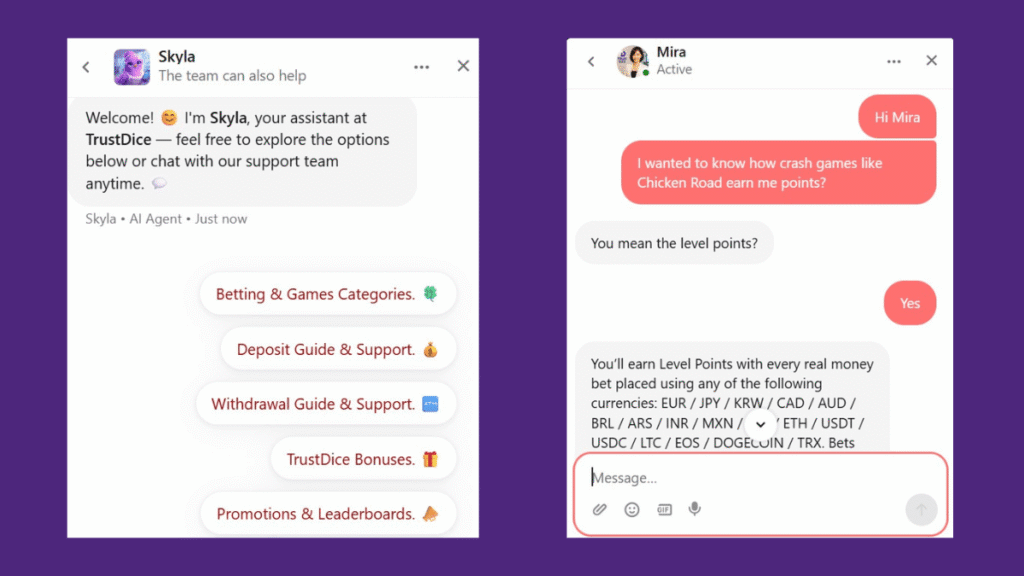 TrustDice customer support