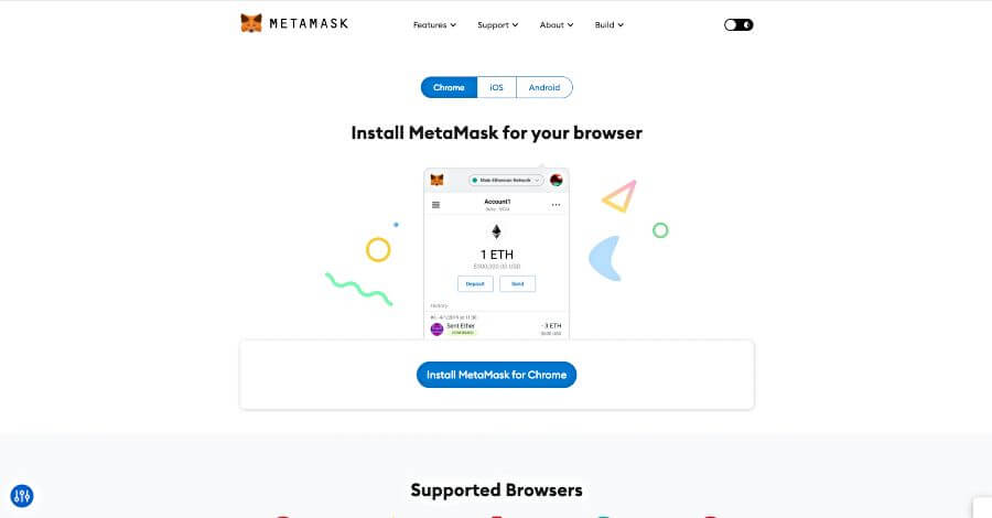 Download MetaMask for your browser from the official site