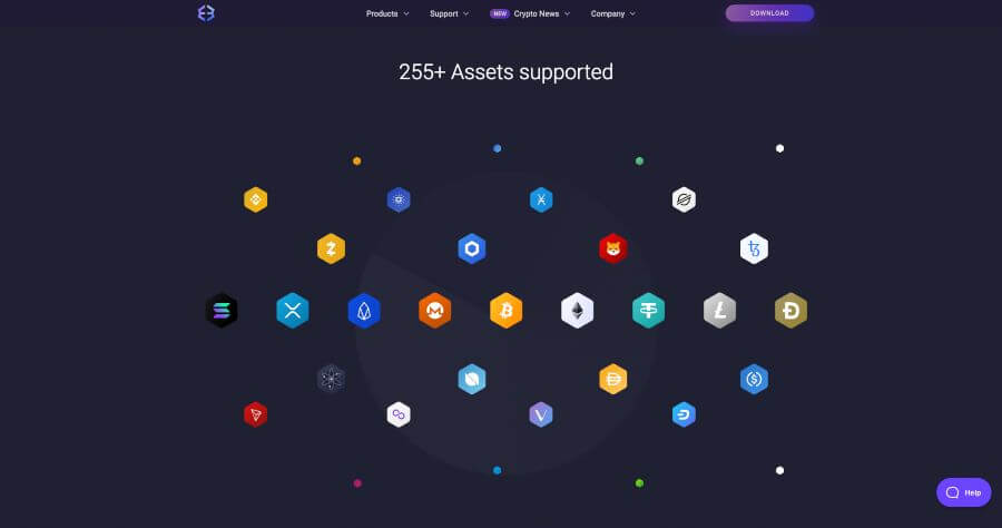 Exodus supported cryptocurrencies screenshot