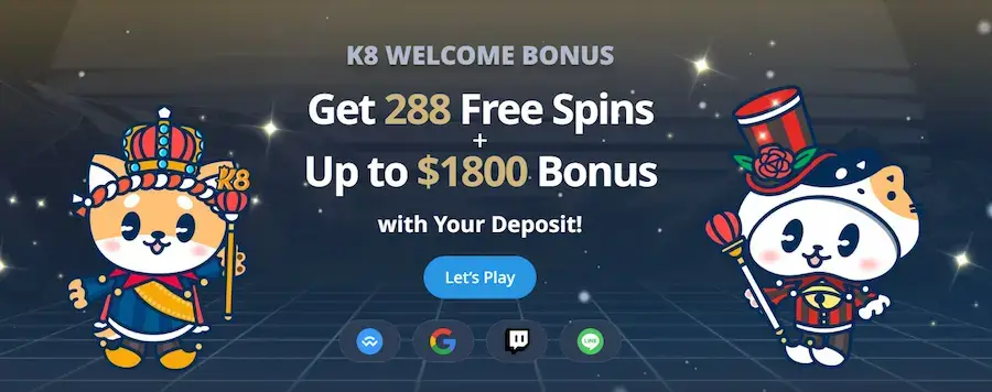 K8.io - Welcome bonus Up to $1800 Bonus
