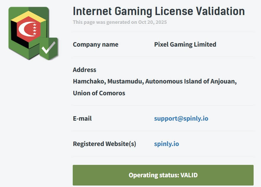 Spinly Licence