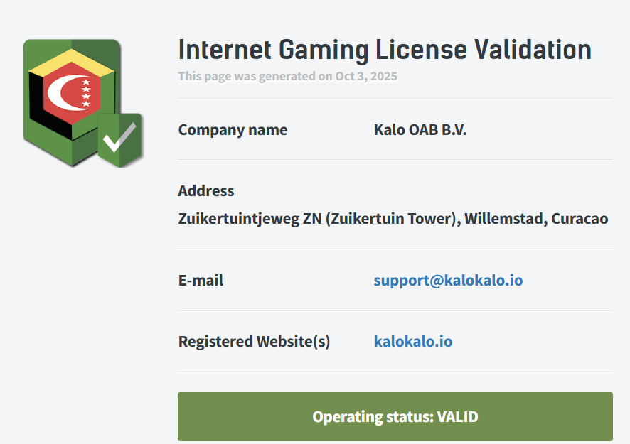 KaloKalo licence