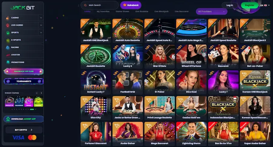 Live Casino at Jackbit.