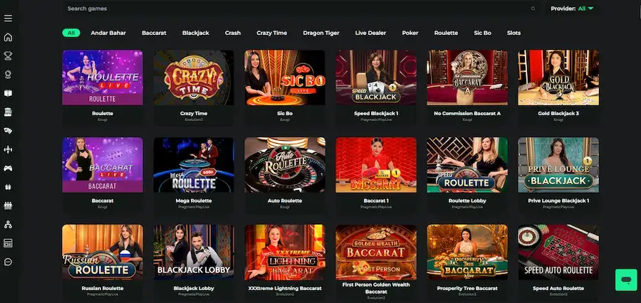 Live Dealer Games at MoneyTree.