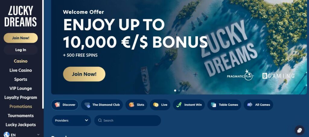 Lucky Dreams homepage