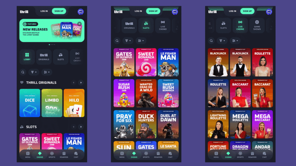 Thrill casino mobile