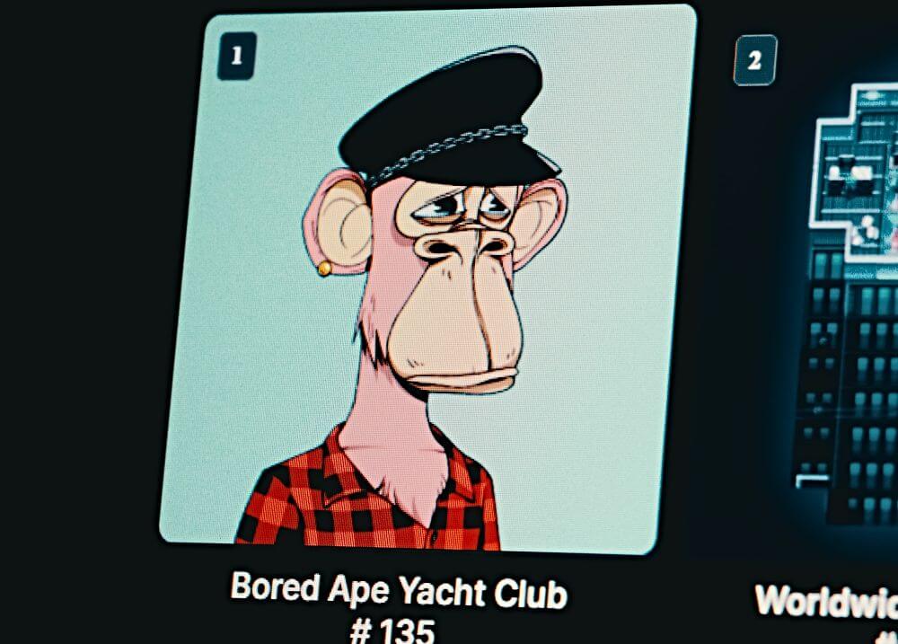 Bored Ape Yacht Club NFT on screen
