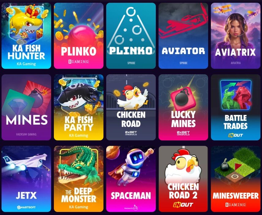 0xBet original games