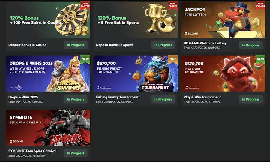 Promotion and Tournaments at BC. Game.