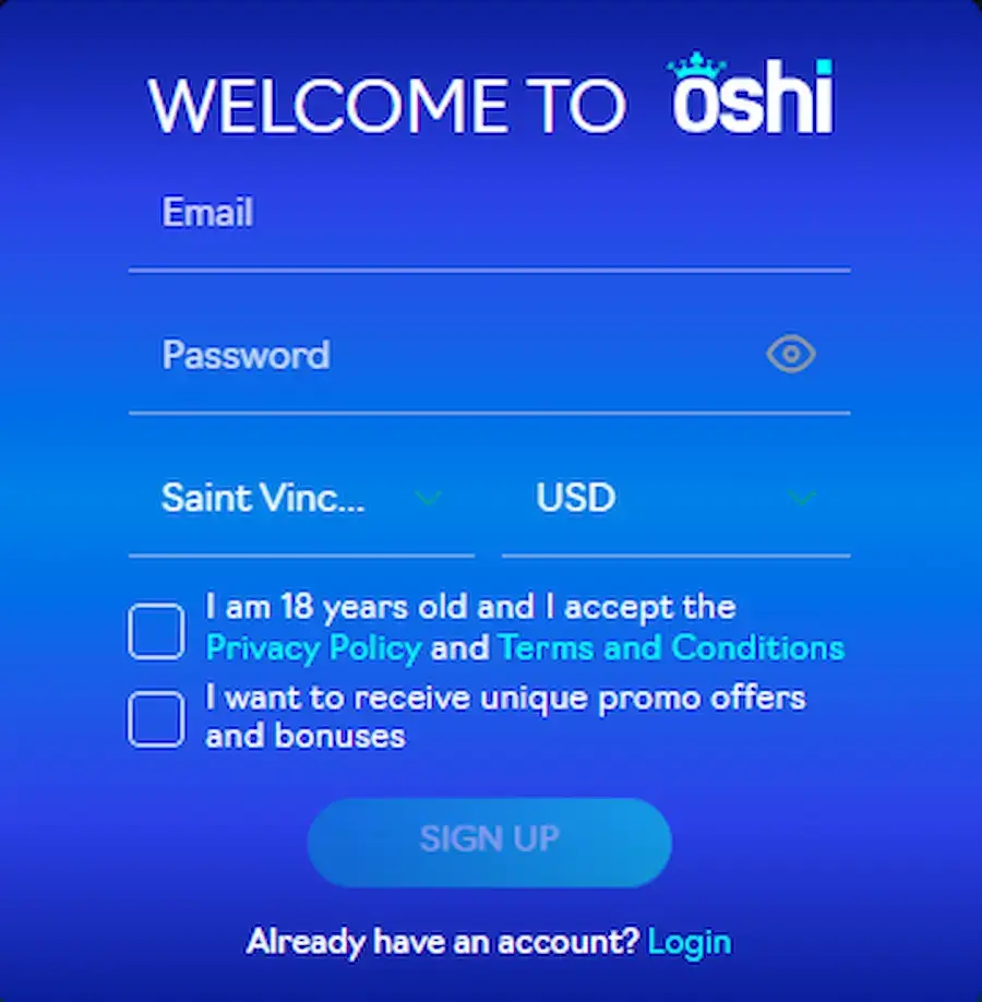 Registration at Oshi.