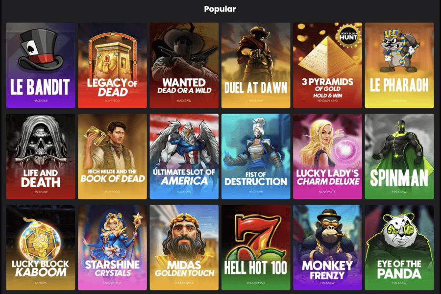 Popular Slots at Lucky Block Casino Games