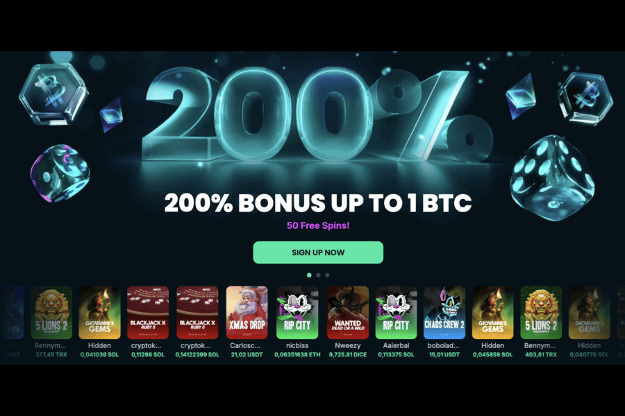 Welcome bonus at mega dice casino review