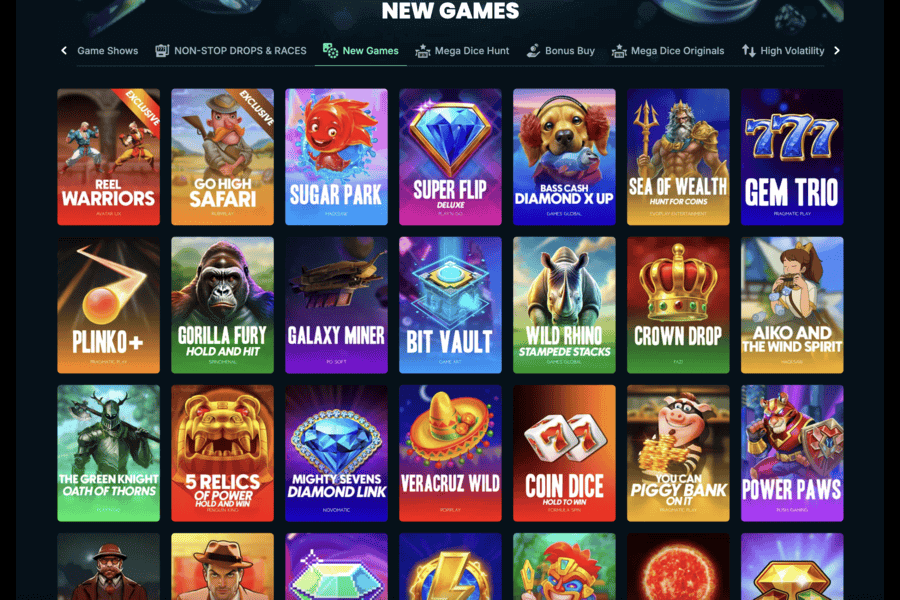 New games released at Mega Dice Casino