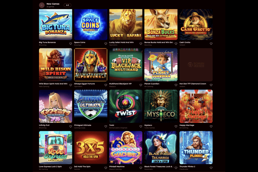 New Games listed at Roman Casino