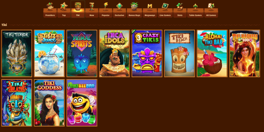 Tiki Casino's Original Games