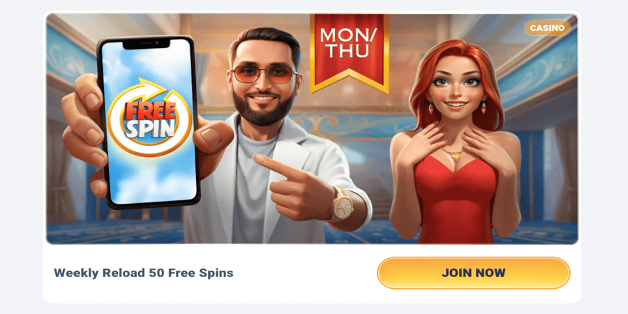 Weekly reload bonus at Beteum Casino Review
