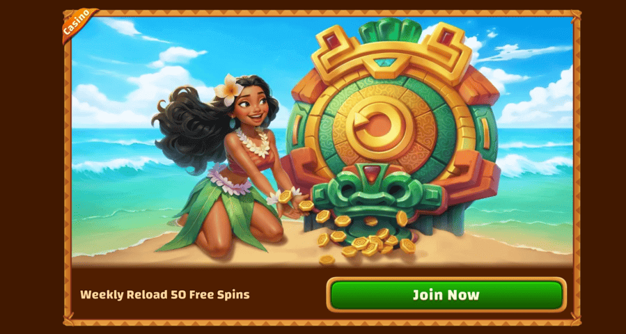 Weekly reload bonus at Tiki Casino Review
