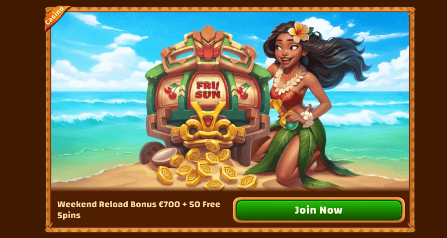 Weekend Reload Bonus at Tiki Casino