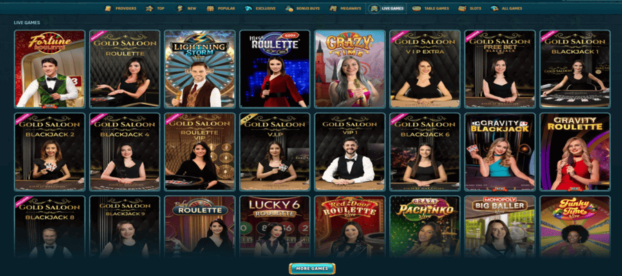 Live casino games at Larabet casino