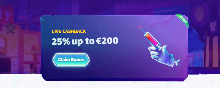 Cashback on live casino games at Casombie