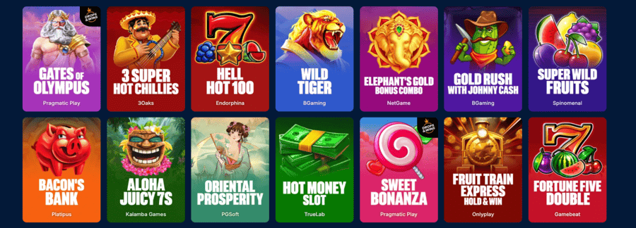 Popular slot games at OnlyWin Casino