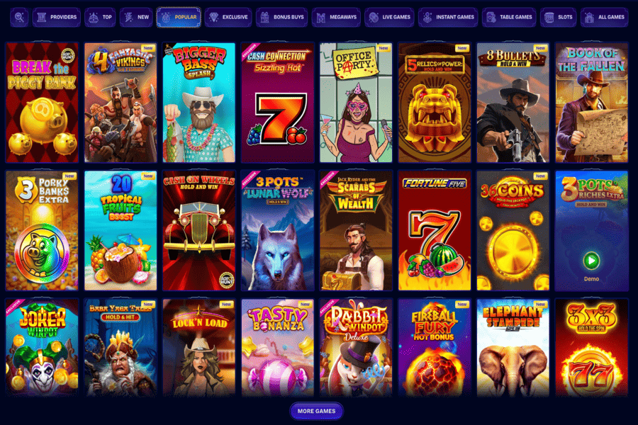 Popular games featured at WishWin Casino