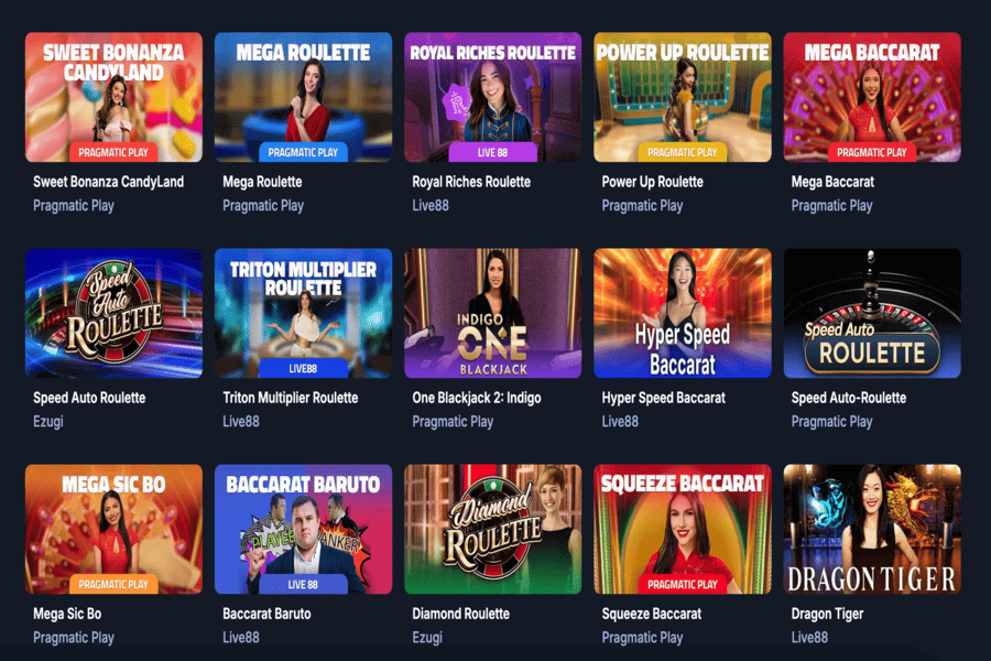 Live gamest at Casinobet Casino review