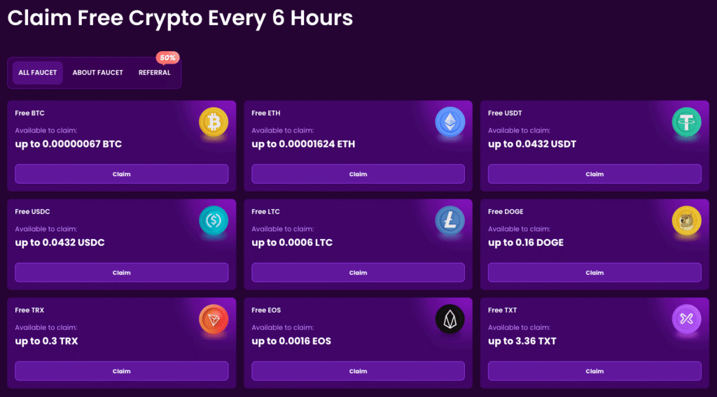 trust dice crypto faucet rewards
