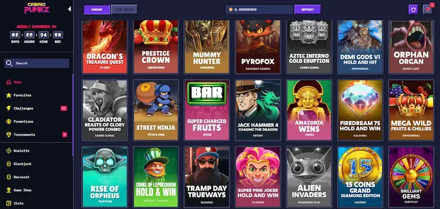 Slots at Casinopunkz.