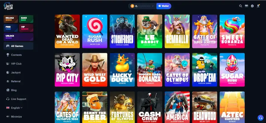 Slots at Jacks Club.