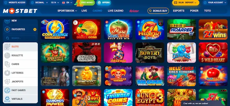 Slots at Mostbet.
