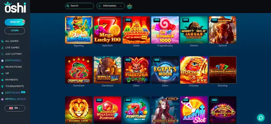 Slots at Oshi.