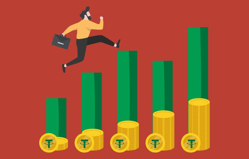 Illustration of Tether cryptocurrency stability