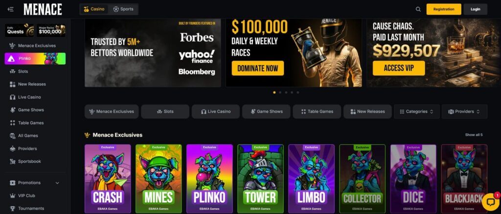 Menace casino website