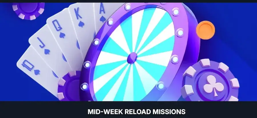 Wednesday Bonus - Mid-Week Reload Missions at Casinobet Casino.