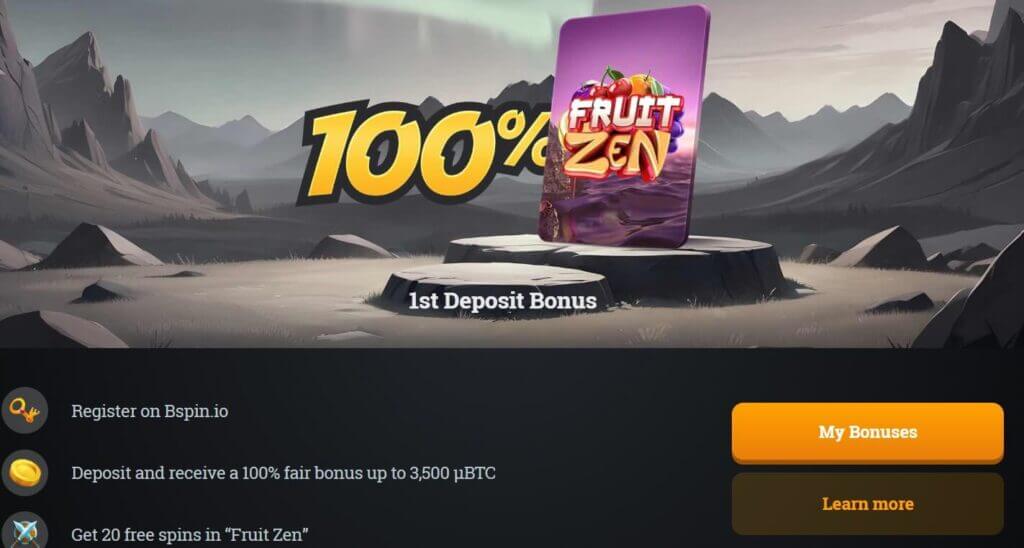 Bspin welcome bonus