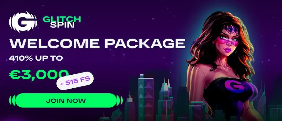 Welcome offer at Glitch Spin.