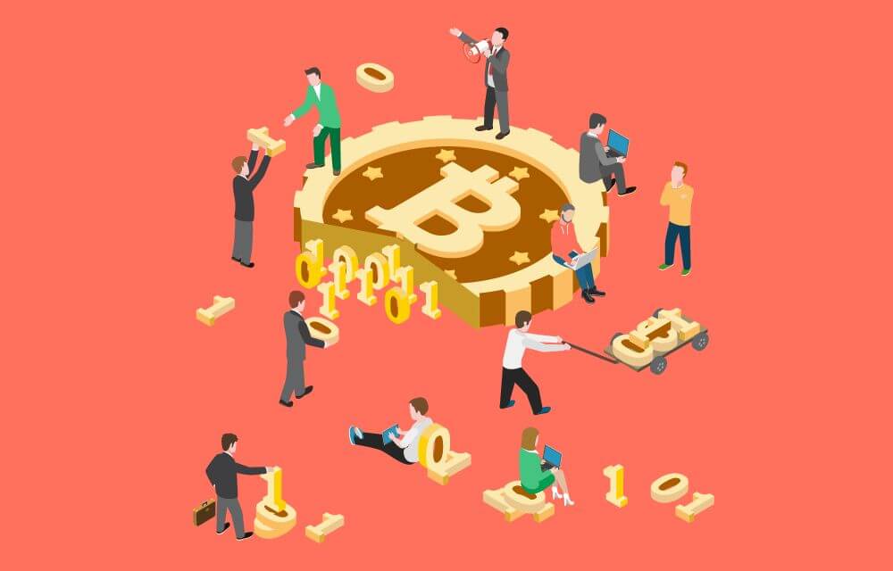 Illustration showing Bitcoin popularity