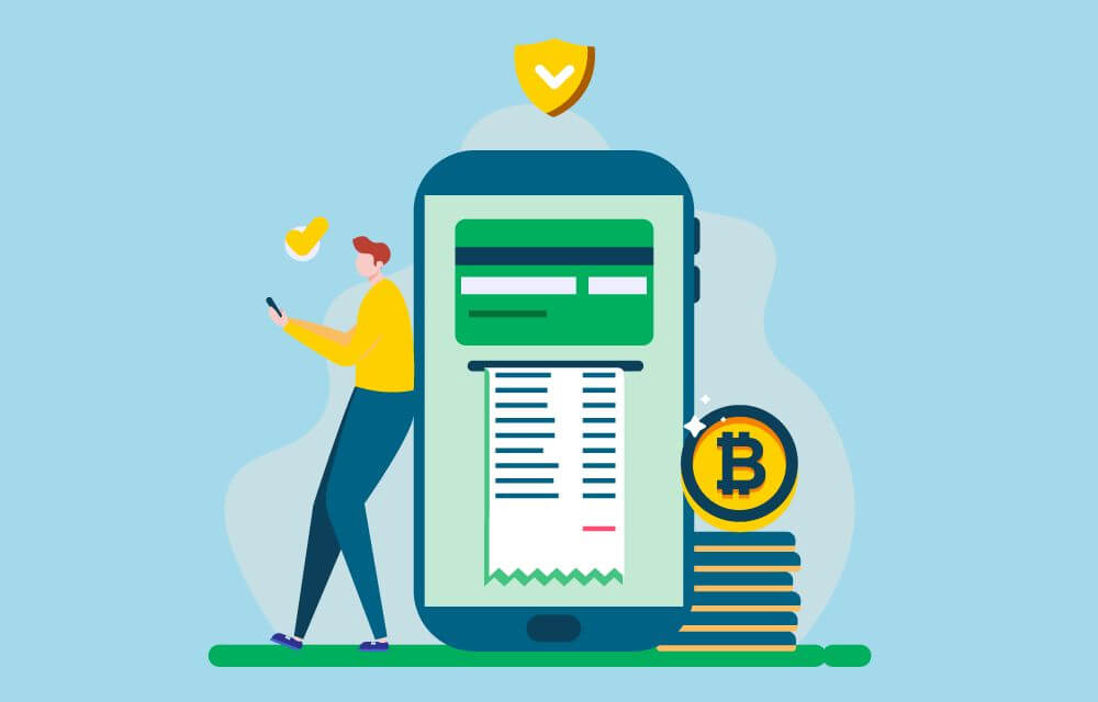 Illustration showing Bitcoin crypto and a smartphone