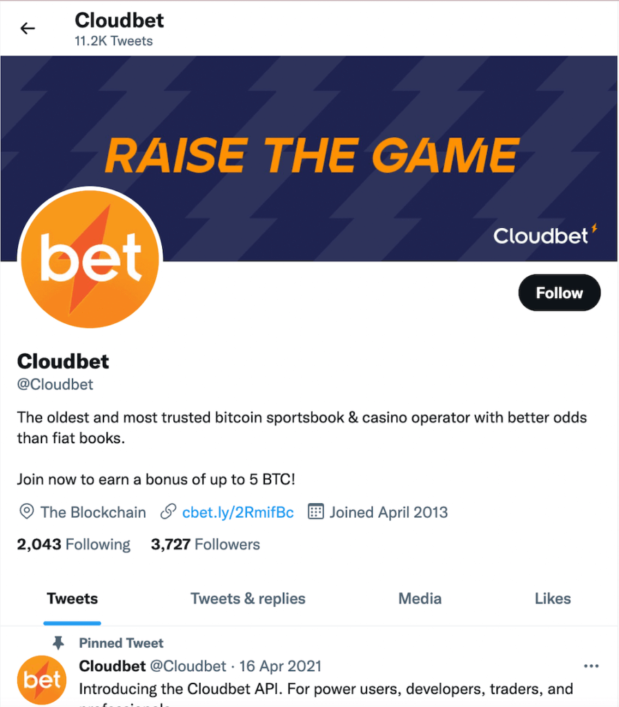 Twitter Cloudbet